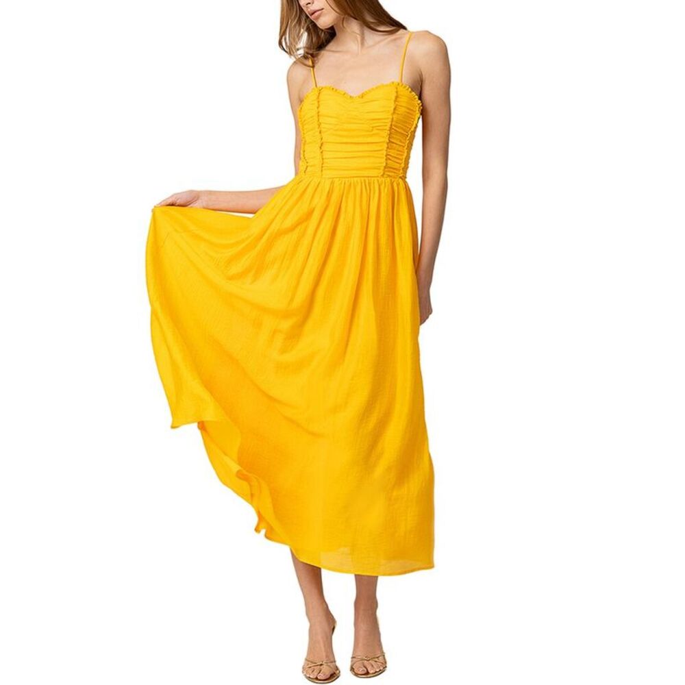 Line & Dot Womens  Celesta Maxi Dress, Yellow